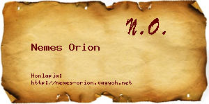 Nemes Orion névjegykártya